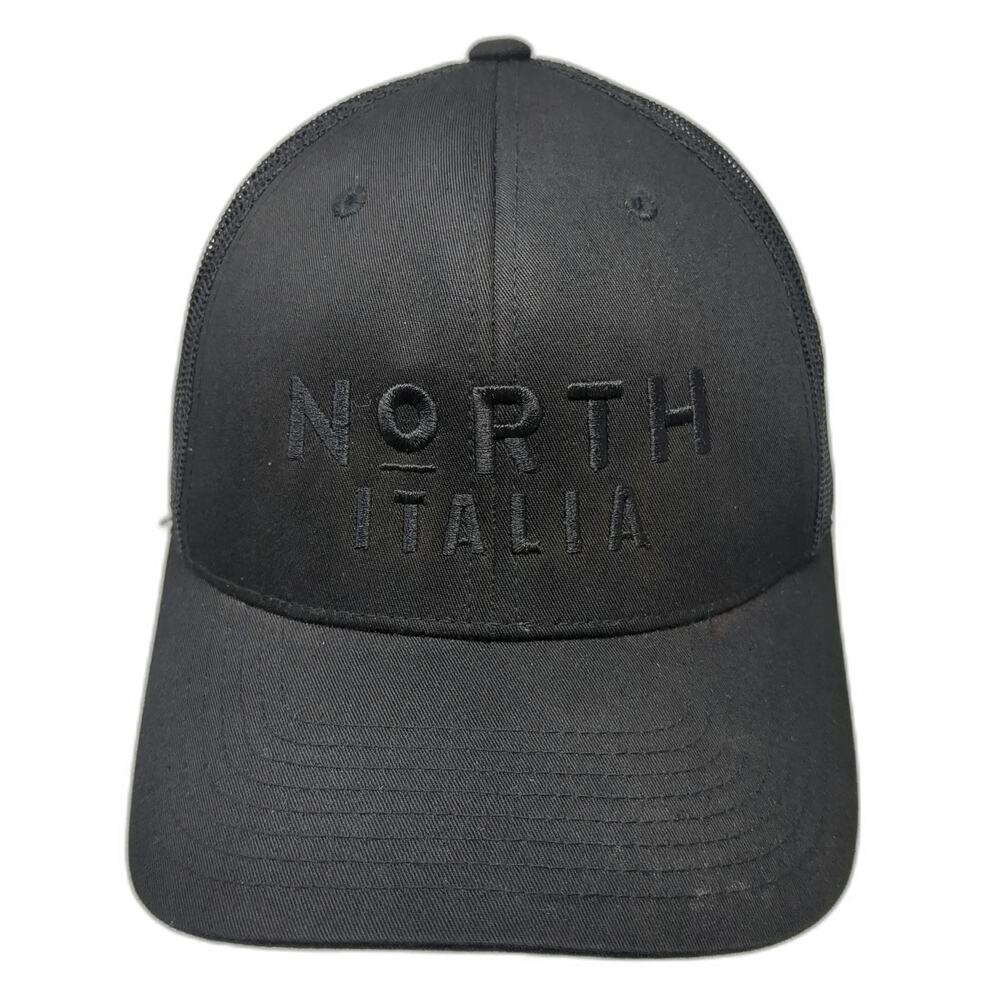 Sport-Tek Trucker Hat Black One Size North Italia Mesh Back Snapback Embroidered